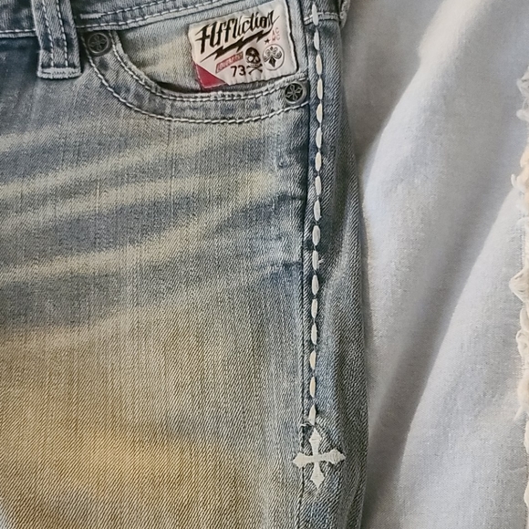 Affliction Women Bootcut Jeans Jade Wing Cutout - Picture 4 of 7